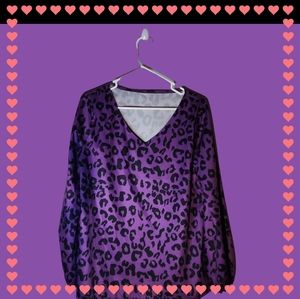 Purple animal print blouse